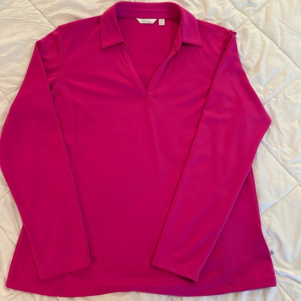 Lady Hagen, XL, Hot Pink, Long Sleeve Golf Shirt